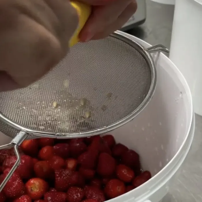 Handgemachte Zubereitung mit frischen Früchten